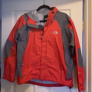 North Face Red and Grey Shell